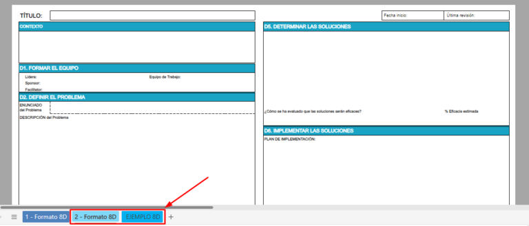 plantilla excel formato 8d diseño 2
