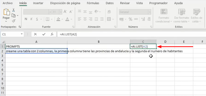 ejemplo como usar complemento chatgpt for excel 2