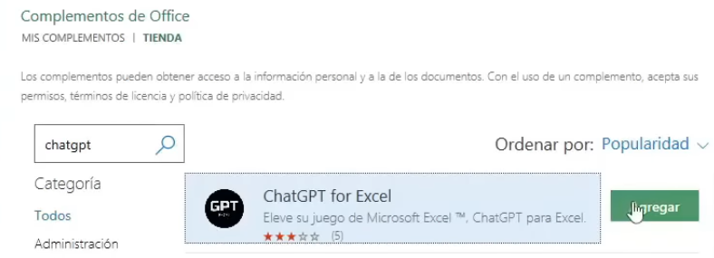 extension chatgpt for excel