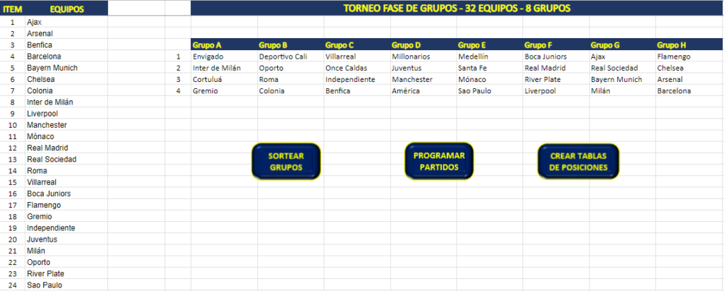 plantilla excel torneo 32 equipos hoja grupos