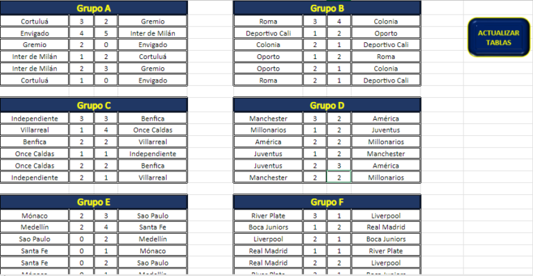 plantilla excel torneo 32 equipos hoja partidos