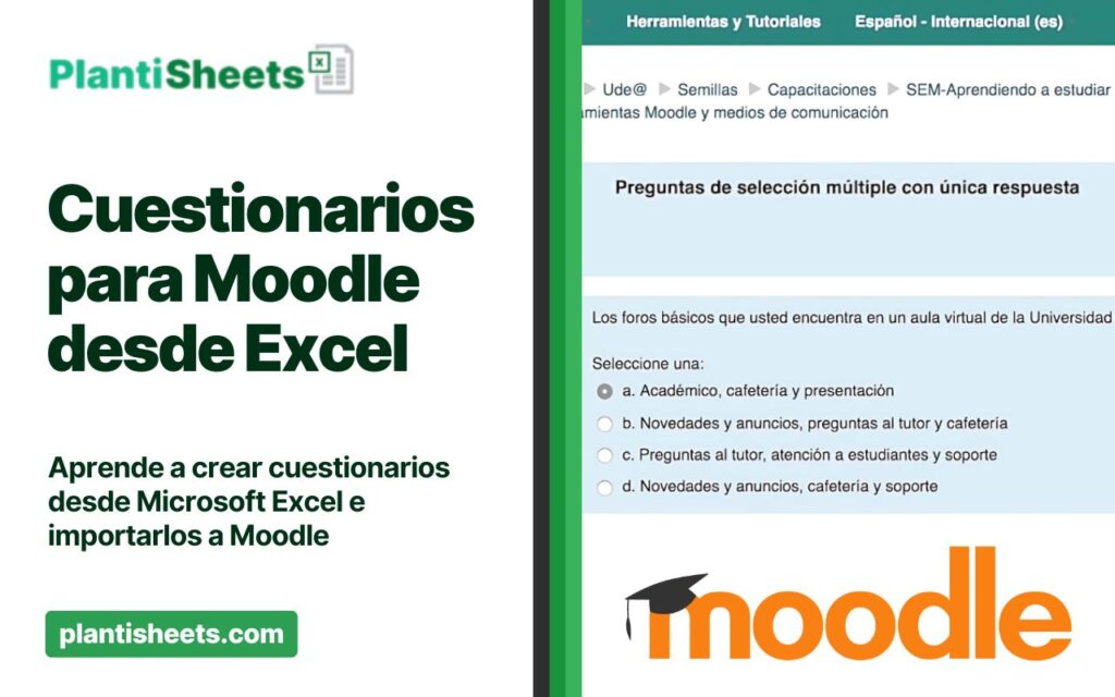 como crear cuestionarios para moodle desde Excel