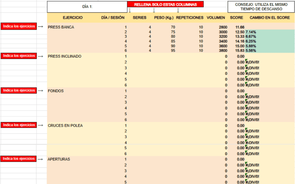 plantilla excel ejercicios con sobrecarga progresiva